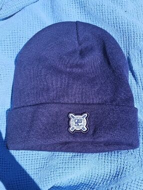 NWOT OSLER BLUFF Navy Knit Beanie with Crest Patch